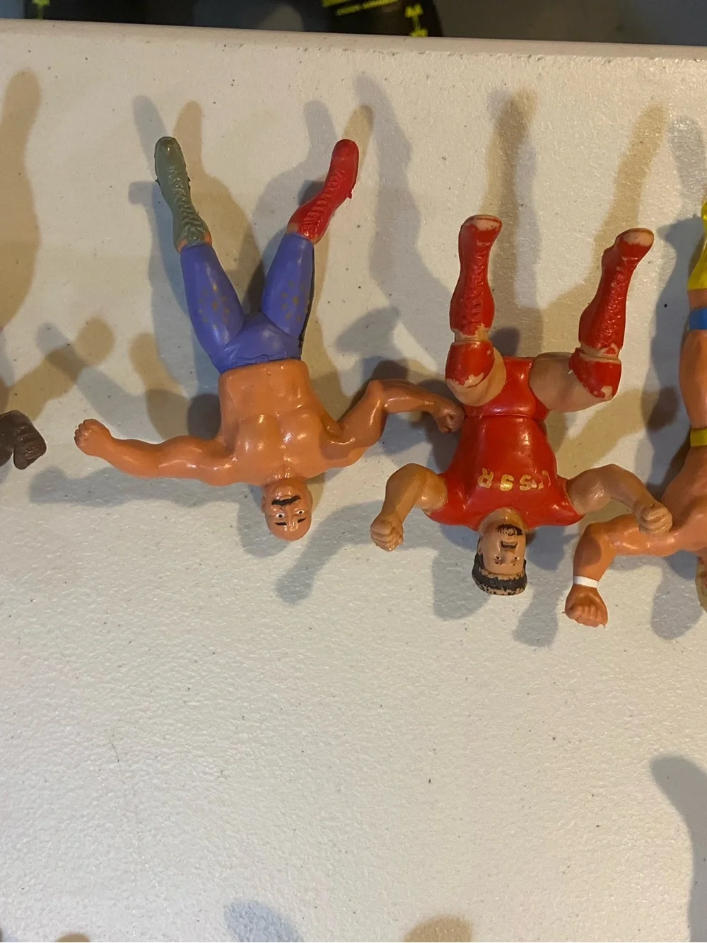 Retro-Inspired Wrestling Action Figure - Brown with Yellow Trunks